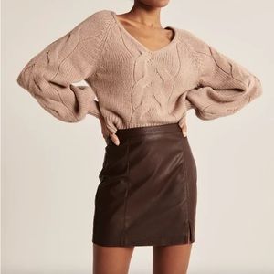 Abercrombie chocolate brown vegan leather mini skirt